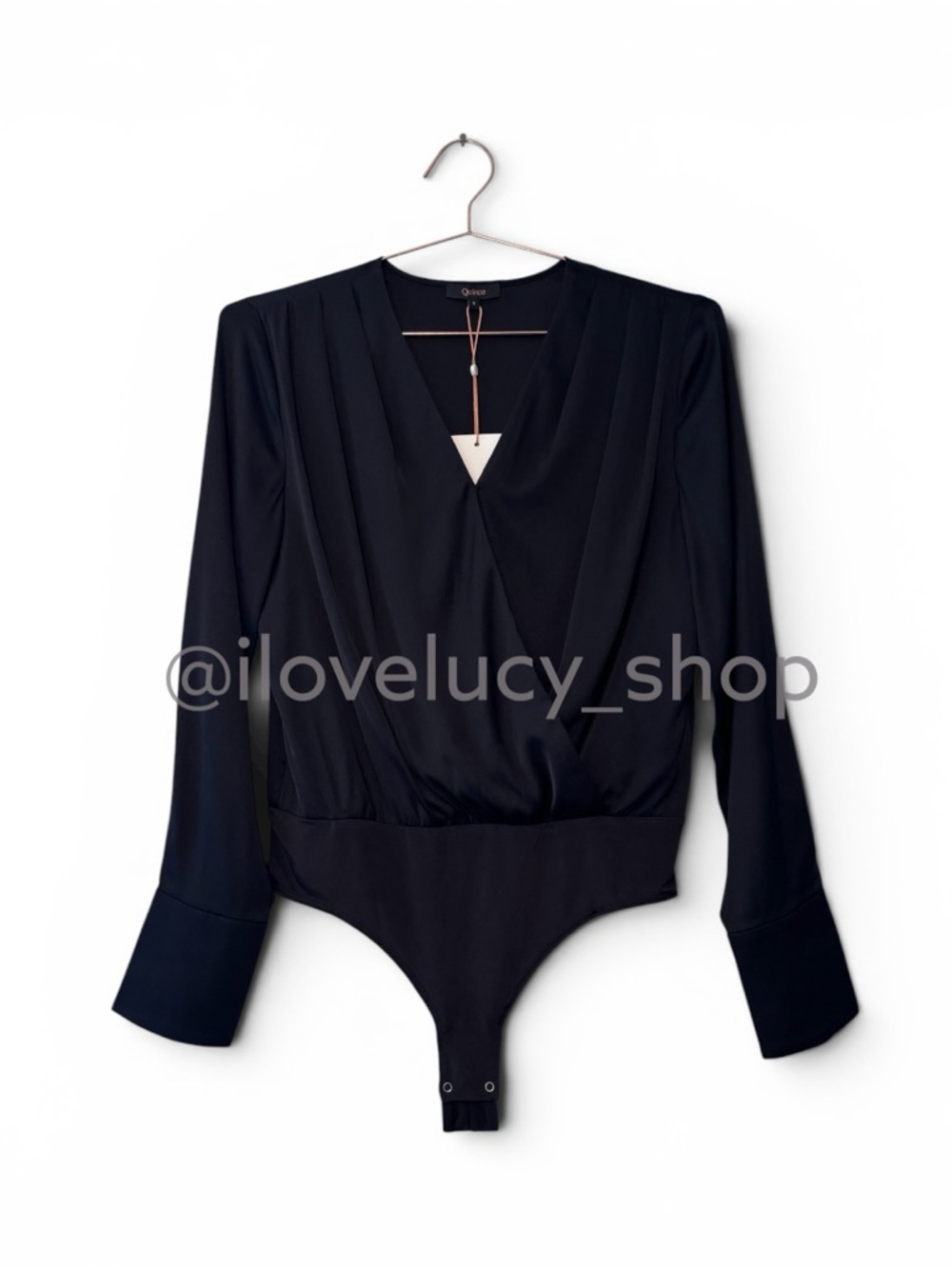 Quince Washable Stretch Silk Bodysuit Black Small NWT